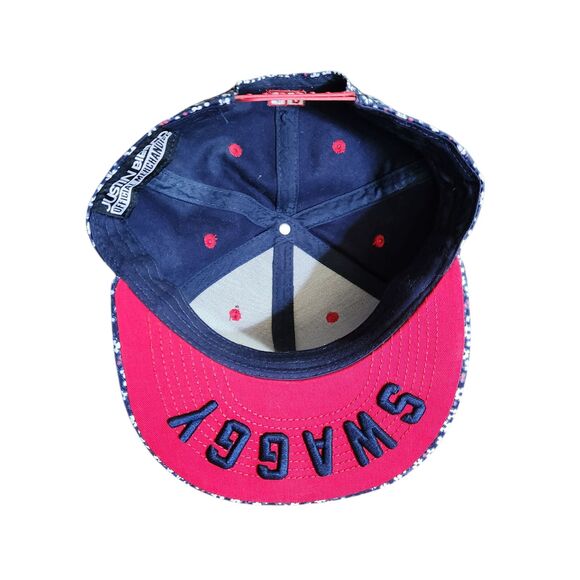 Justin Bieber SWAGGY Cap Flat Billed Snapback Blue Floral Official Merchandise - Picture 3 of 11